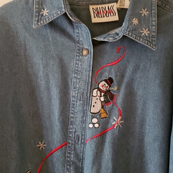 BILL BLASS DENIM SHIRT - Picture 3 of 3